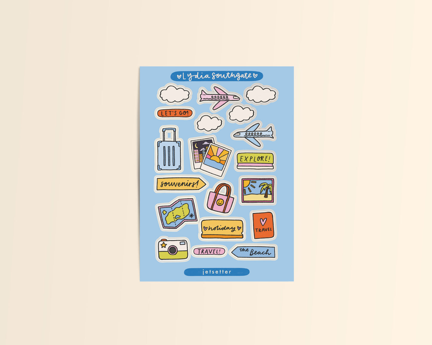 Jetsetter Mini Clear Vinyl Sticker Sheet