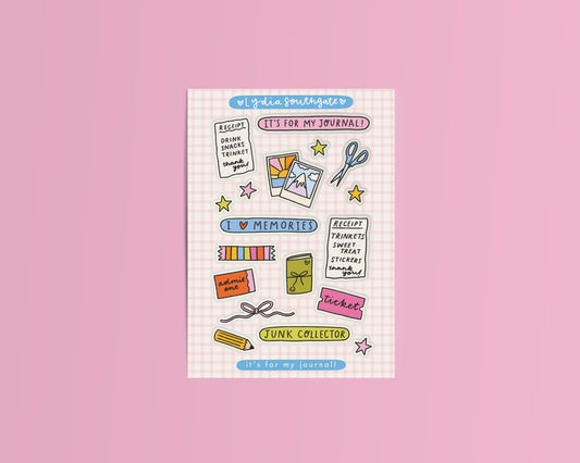 It's For My Journal Mini Clear Vinyl Sticker Sheet