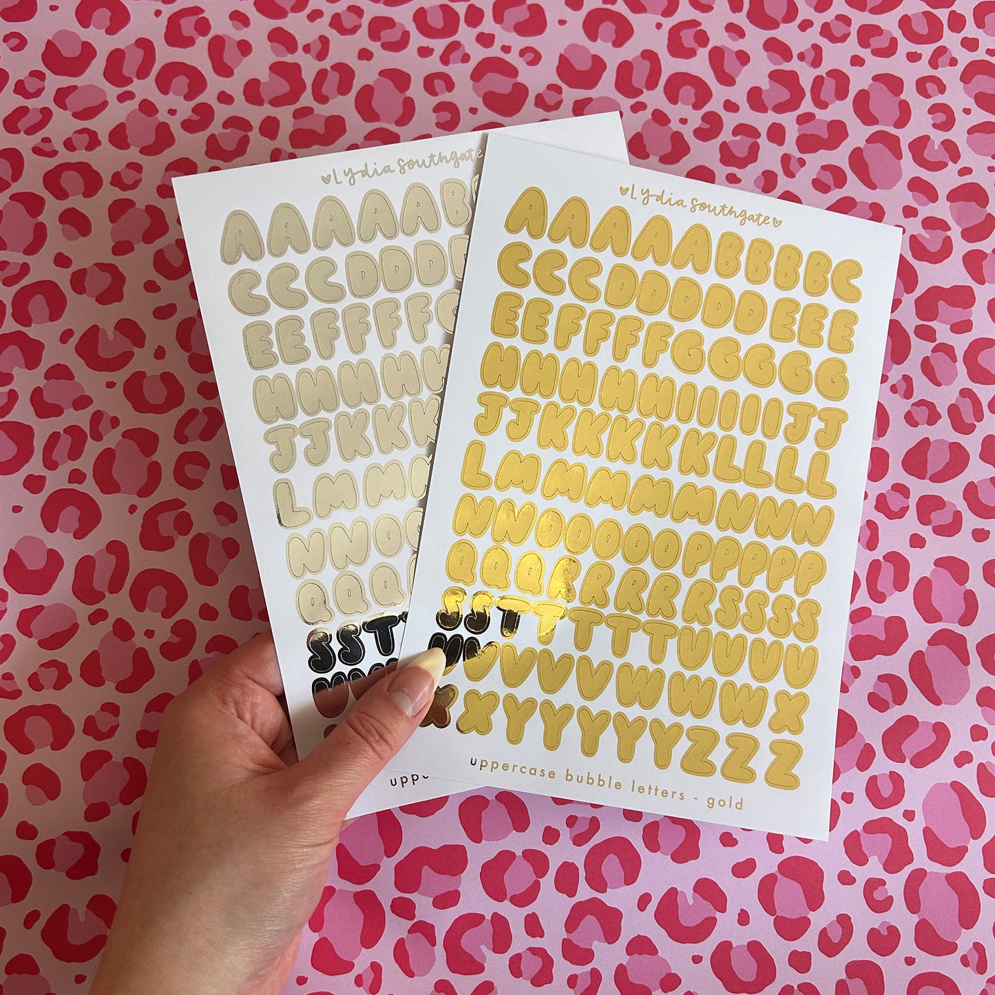 Metallic Bubble Letters Sticker Sheet