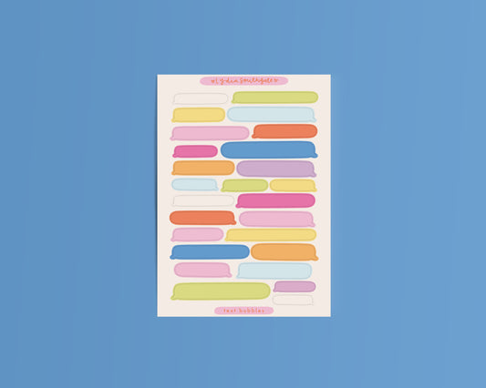 Text Bubbles Sticker Sheet