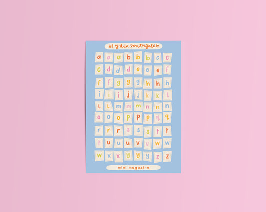 Cream Mini Magazine Vinyl Sticker Sheet