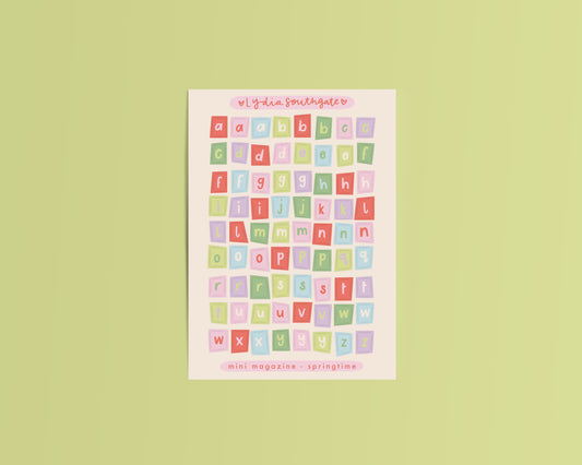 Springtime Mini Magazine Vinyl Sticker Sheet