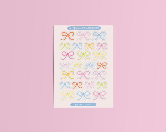 Colourful Bows Mini Clear Vinyl Sticker Sheet