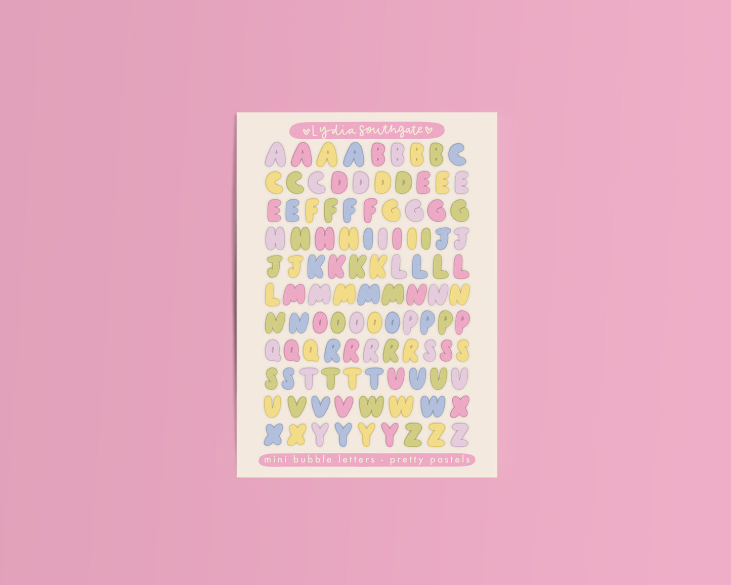 Mini Bubble Letters Sticker Sheet