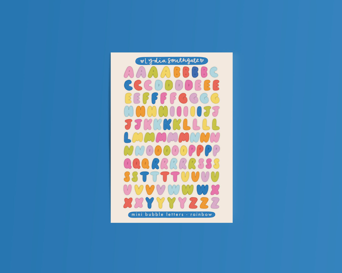 Mini Bubble Letters Sticker Sheet