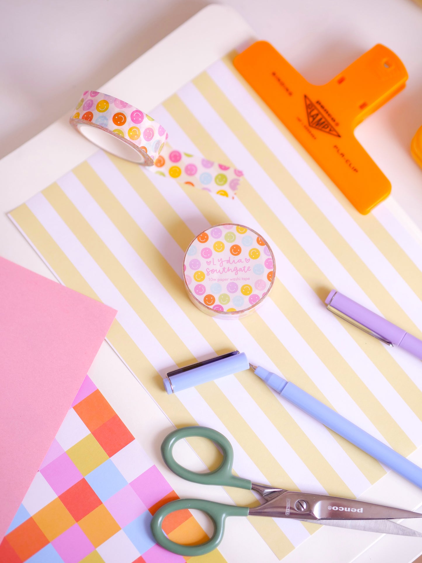 Multicoloured Smile Faces Washi Tape