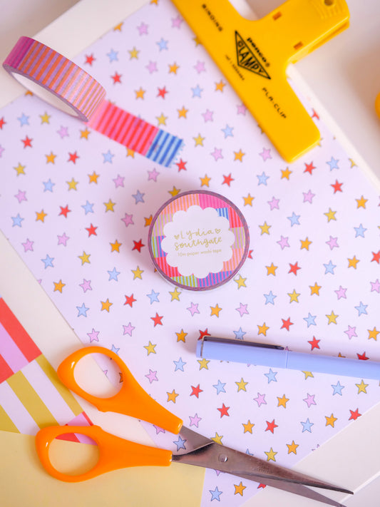 Multicoloured Stripe Washi Tape