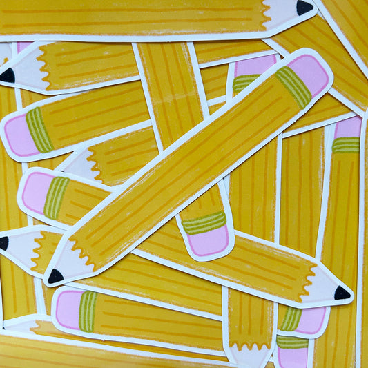 Big Pencil Clear Vinyl Sticker