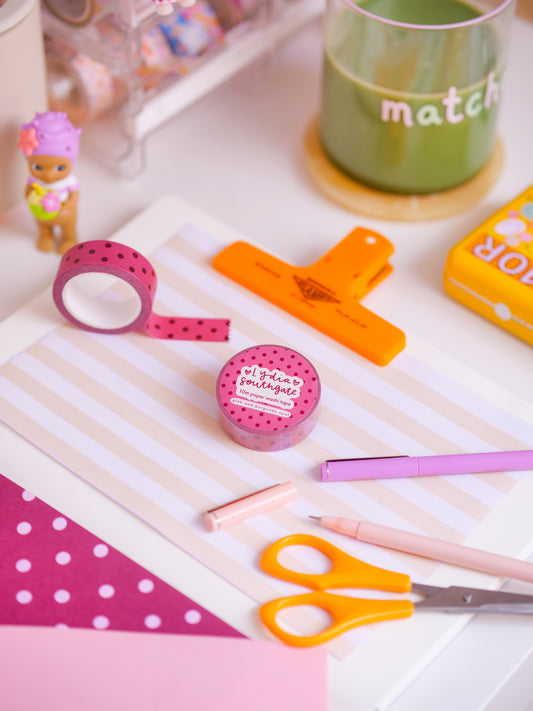 Pink and Burgundy Spot Washi Tape