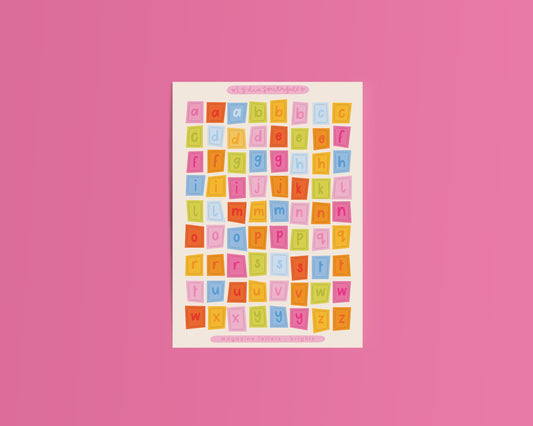 Double Rainbow Magazine Letters Sticker Sheet