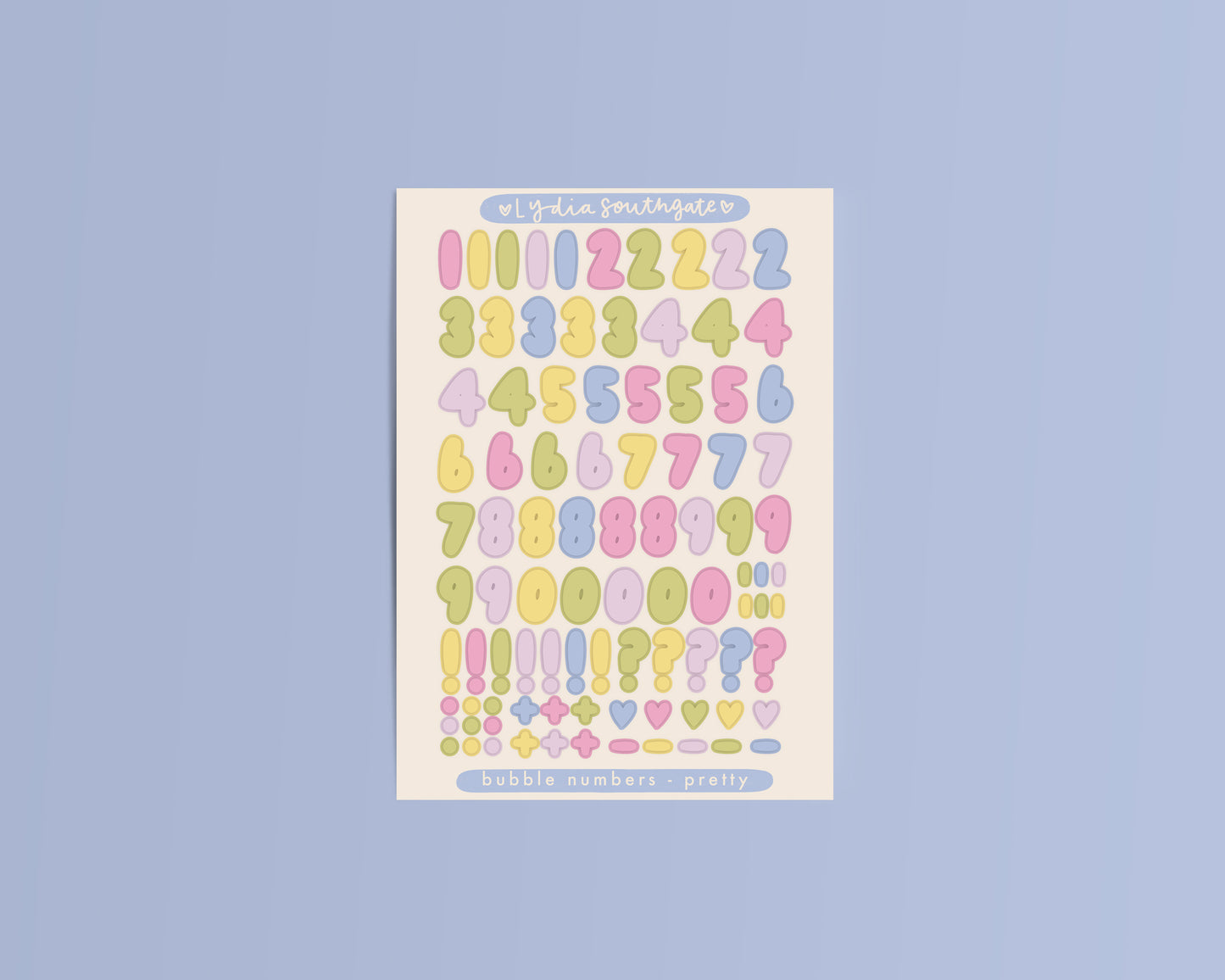 Pretty Bubble Numbers Sticker Sheet