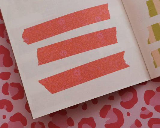 Pink and Red Doodles Washi Tape