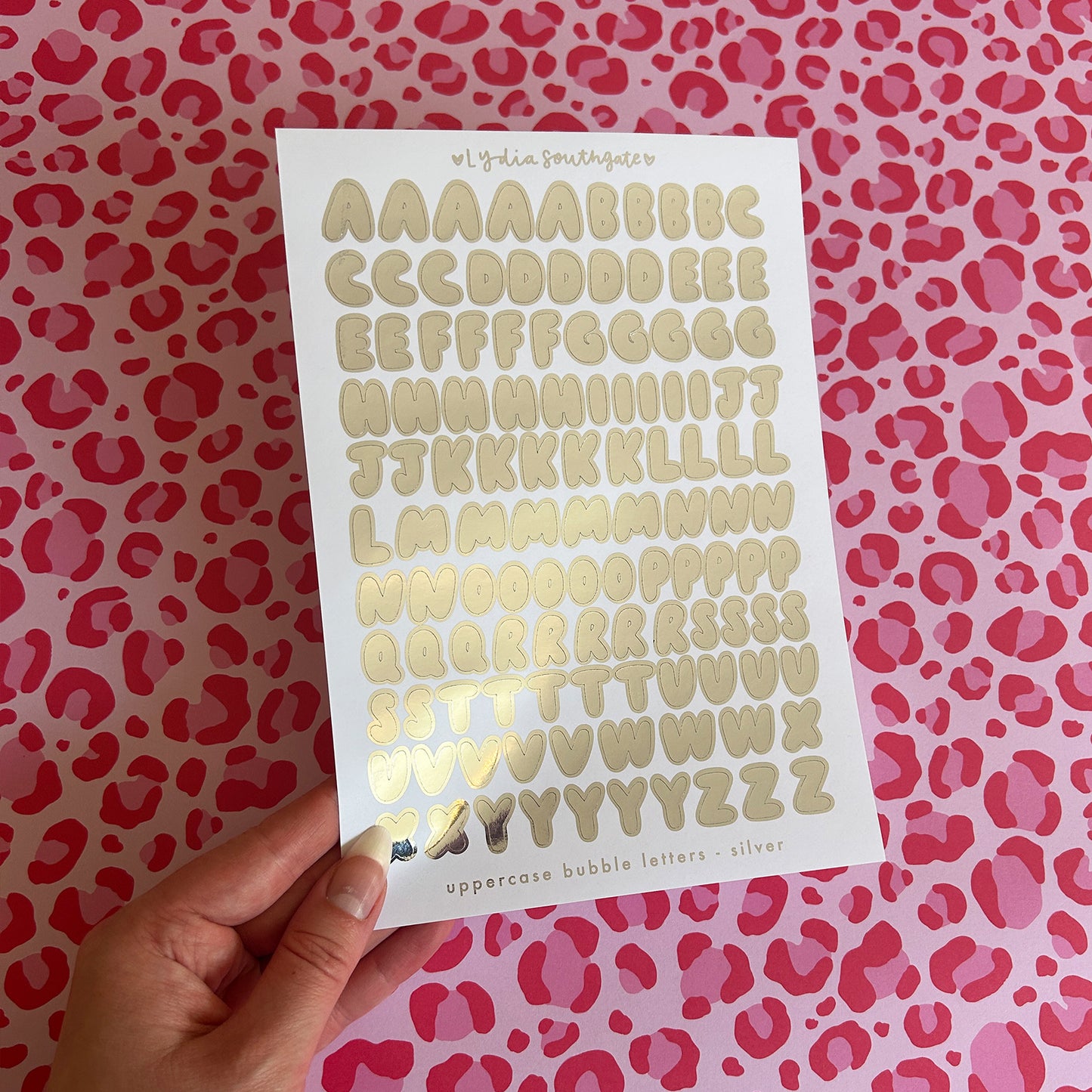 Metallic Bubble Letters Sticker Sheet