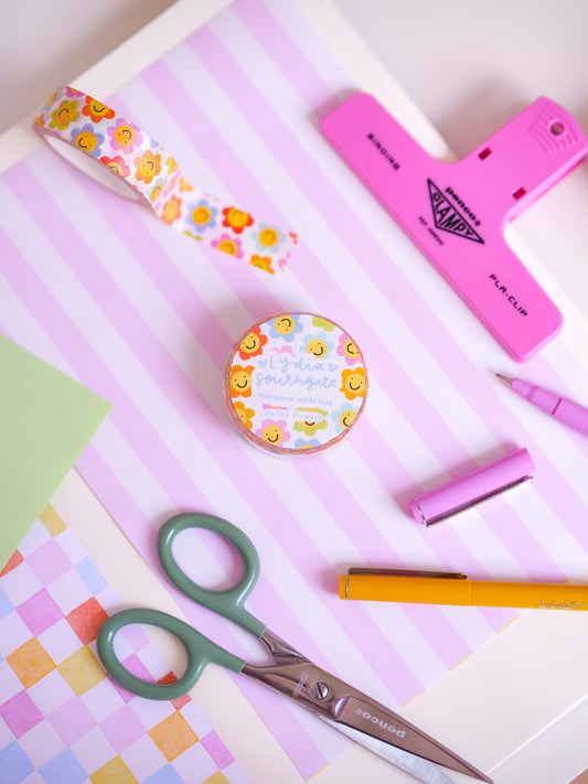 Smiley Flowers Washi Tape - NEW COLOURS