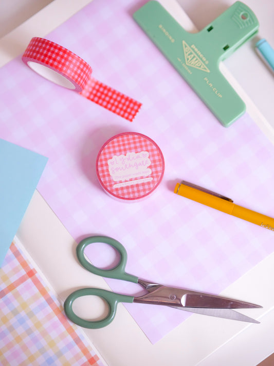 Strawberry Gingham Washi Tape