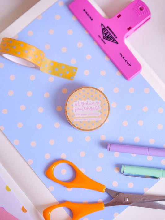 Yellow and Blue Spot Washi Tape