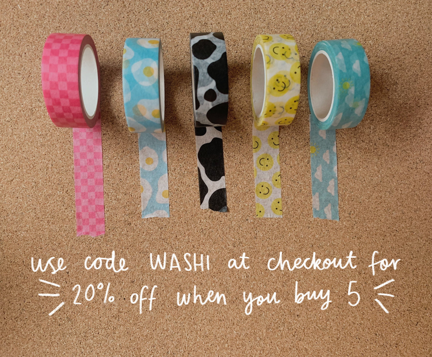 Rainbow Gingham Washi Tape