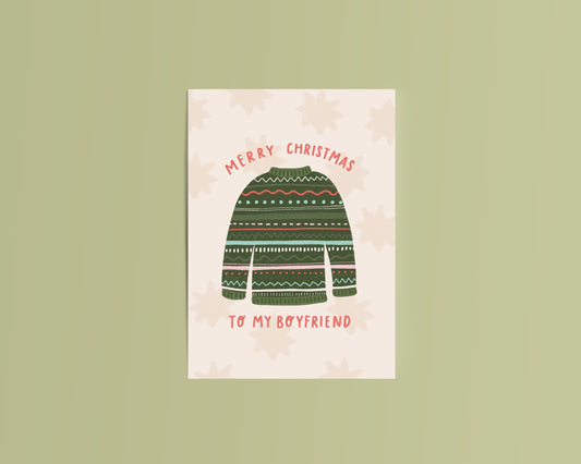 Merry Christmas to my Boyfriend Christmas Card