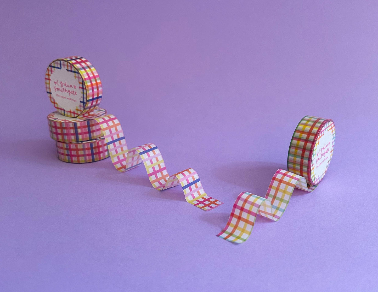 Multicoloured Gingham Washi Tape