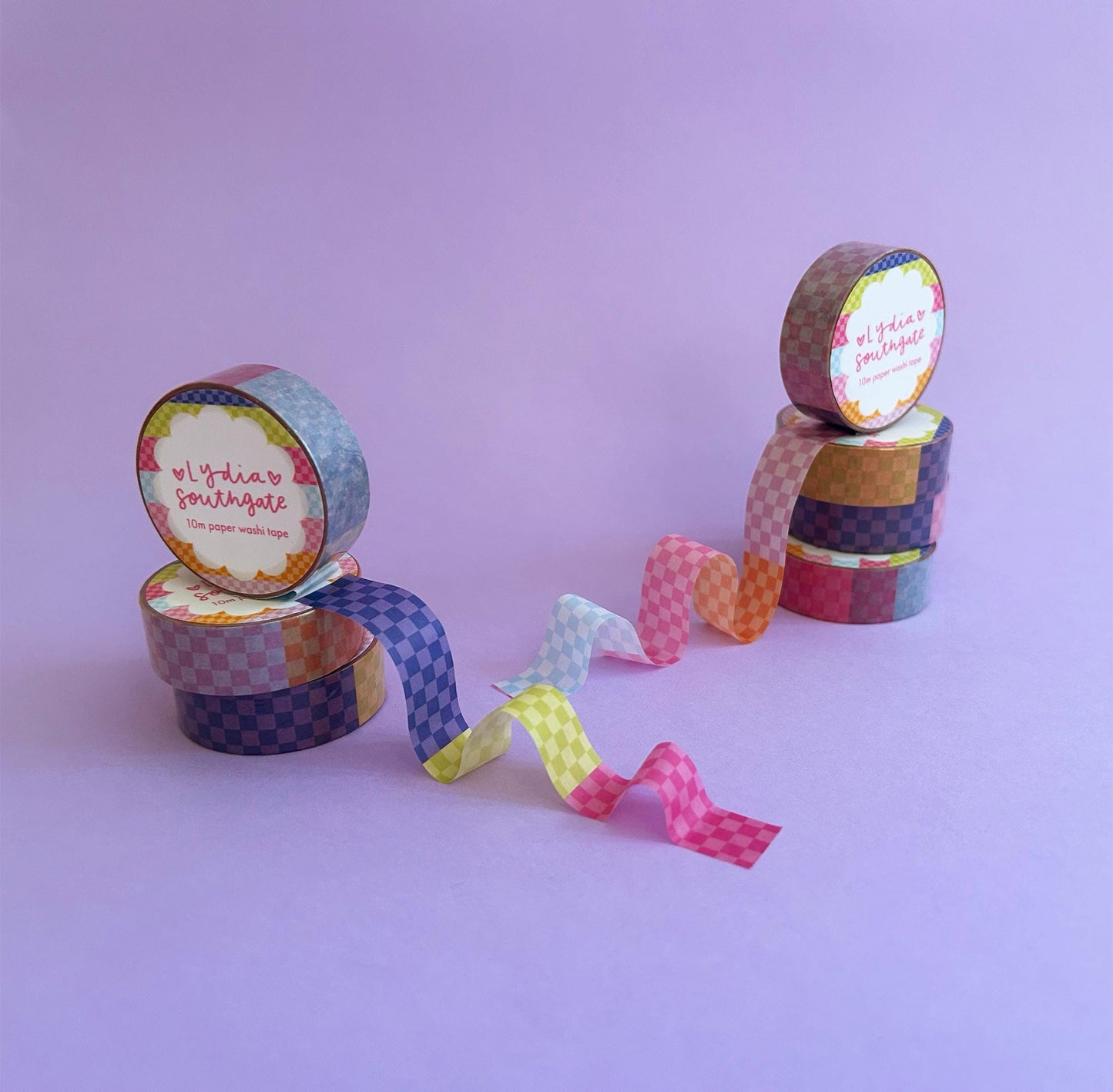 Multicoloured Checkerboard Washi Tape