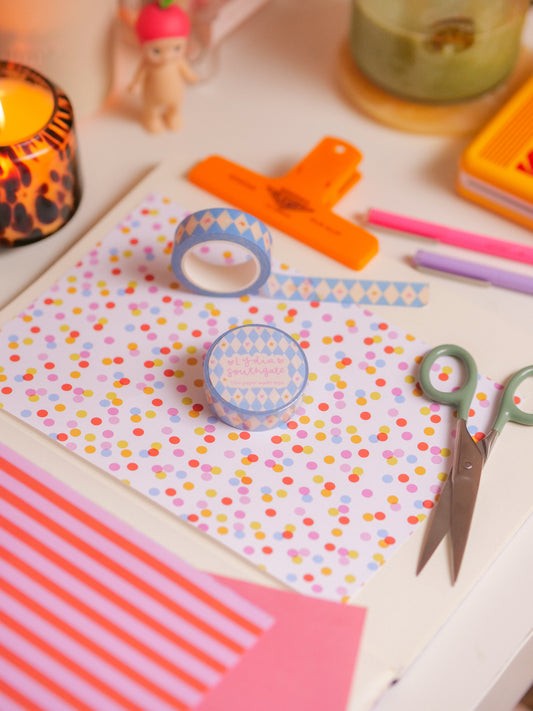 Cornflower Harlequin Washi Tape